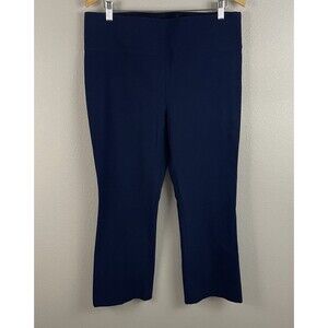 Theory Womens 12 Blue Yoke Pant In Eco Stretch Cotton Flare Crop